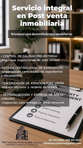 Servicio integral en Post venta inmobiliaria